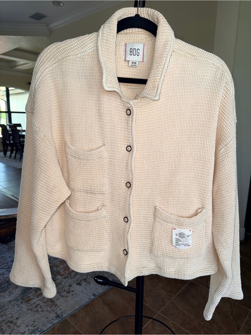 BDG Jersey Chore Waffle Shirt - Size Medium - Picture 3 of 4
